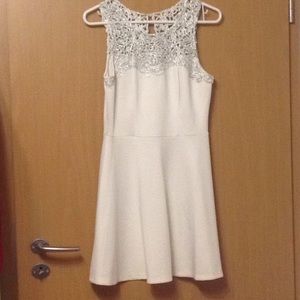 White Appliqué Homecoming Dress